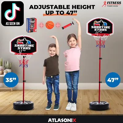 Mini Toddler Adjustable Basketball Hoop Goal Toy With Ball & Pump Sport For Kids • $49.29