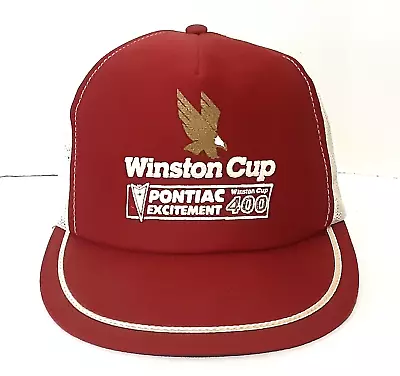 Vintage Winston Cup Pontiac Excitement 400 Nascar Snapback Hat Made In USA  • $13.99