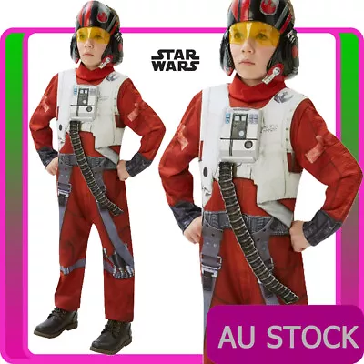 Boys POE X-Wing Fighter Pilot Costume Commander Star Wars The Force Awakens Kids • $30.56