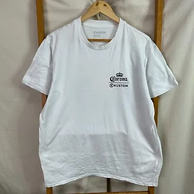 Corona By Kustom Shirt Mens Large White Beer Surf Short Sleeve • $19.95