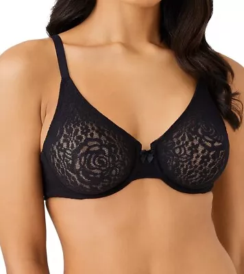 Wacoal Women's Halo Lace Molded Underwire Bra With J-Hook Black 36G • $29