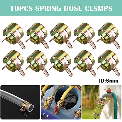10PCS 8mm 5/16  Spring Clip Fuel Oil Line Silicone Vacuum Hose Clamp • $6.65