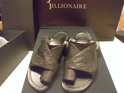 Billionaire Italian Couture Sandals Leather Ostrich/Ostrich Size 44 • £471.59