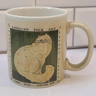 Warren Kimble American Folk Art Yellow Cat Coffee Mug Otagiri • $8.50