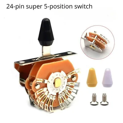 3 Color Tip Super Switch Guitar 5-way 24 Leg Pickup Selector 4-Pole Double Wafer • $12.35