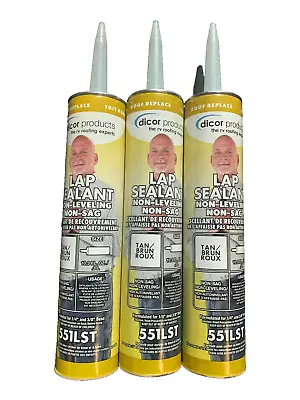 Dicor 551LST-1 Non-Sag Lap Sealant Tan 10.3oz Tube For Roof Repair (3-Pack) • $32.99