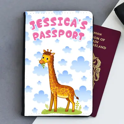 £9.99 • Buy Personalised Custom Cute Giraffe Girls Kids Children's Passport Holder Cover