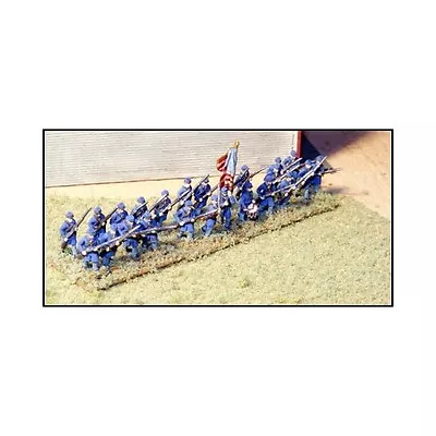 N SCALE:  ADVANCING INFANTRY - GREAT COATS & FORAGE CAPS - USA  - #ACW66 By GHQ! • $5