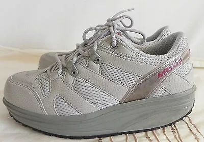 MBT Sport 04 Sliver Gray Performance Toning Shoes Lace Up Size 6.5M • $69.99