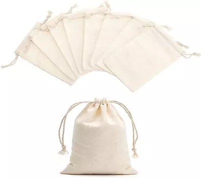50 Pieces 3x4 Inches Cotton Drawstring Bags Reusable Muslin Sachet Bag For Pa... • $29