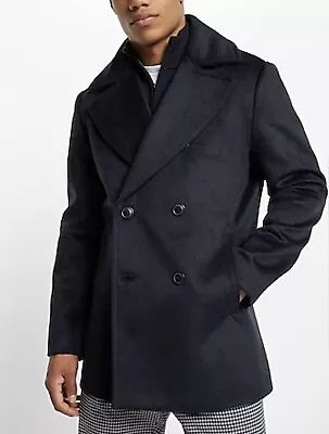 🆕NEW Men’s Express Wool-Blend Peacoat - Sz XSmall - NWT $248 • $72.99