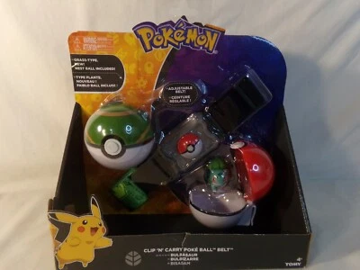 $29.99 • Buy Pokemon Clip 'N' Carry Pokeball Belt BULBASAUR W/ Nest Ball