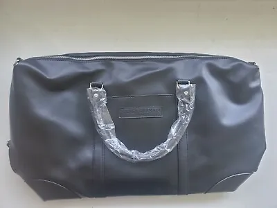 Michel Germain Mens Black Leather Detachable Strap Zipper Weekender Duffle Bag • $47.49