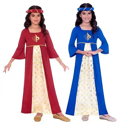 Tudor Princess Fancy Dress Party Costume Girls Medieval Maiden Marion Book Day  • £11.75