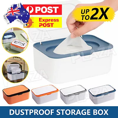 1/2x Lid Home Wet Tissue Box Wipe Holder Wipes Napkin Storage Box Wipe Dispenser • $10.45