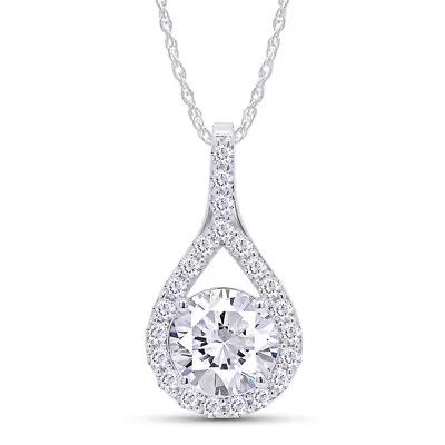 3CT Moissanite Mermaid Tear Pendant Necklace 14K Gold Plated Sterling Silver • $125.21