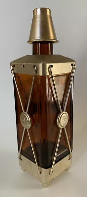 Vintage Mid-Century Swiss Harmony Inc. AMBER GLASS DECANTER MUSIC BOX Shot Glass • $9.99