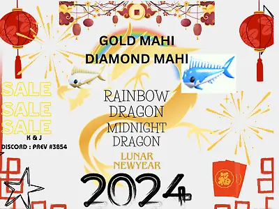 Gold Diamond Mahi MAhi  ADopt Me Lunar New Year 2O24 - S Compatible • $25