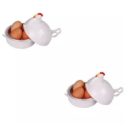  2 PCS Microwave Egg Poacher With 4 Cups Boiler Cooker Micro-wave Oven • £17.95