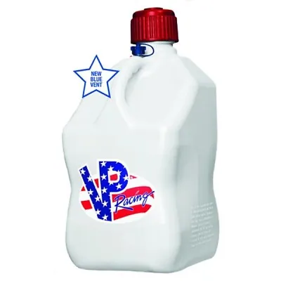 VP Racing White Patriotic Square 5 Gallon Race Gas Alcohol Diesel Can Fuel Jug • $45