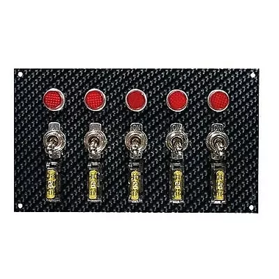MOROSO 74148 Toggle Switch Panel Grey/Black Fiber Design; 6-3/4  X 4 ; 1/2  LED • $108.41