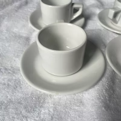 Set Of 4 ACF Italy Stackable Espresso Demitasse Coffee Cups & Saucers Vtg Modern • $35