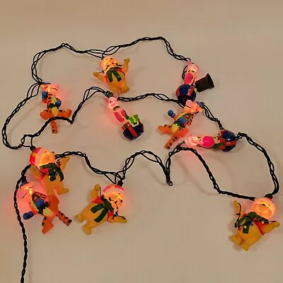 Vintage Disney WINNIE THE POOH Tigger Piglet String Christmas Lights Rubber 1998 • $21.97