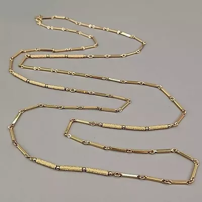 Monet Necklace Vtg Gold Tone Bar Link Chain Flapper 55  Jewelry • $28