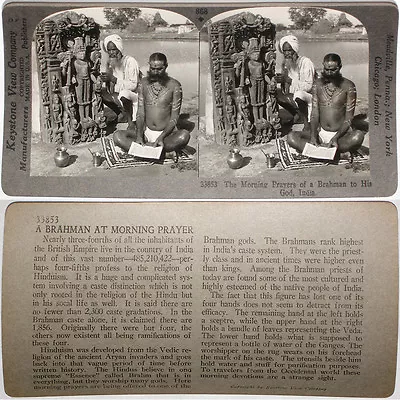 Keystone Stereoview Morning Prayers Of A Brahman India From 1200 Card Set #868 • $2.99