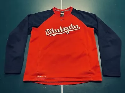 Washington Nationals MLB Nike Therma Fit Crew Neck Sweatshirt Size Medium • $24.99