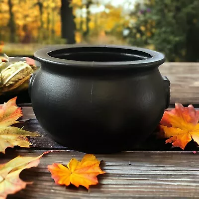 Vintage Witch’s Cauldron Halloween Candy Bowl General Foam Plastics Black Spooky • $34.99