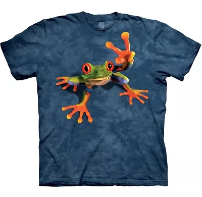 Victory Frog Frogs Amphibian Red-Eyed Tree Blue Cotton Mountain T-Shirt 3X • $38.21