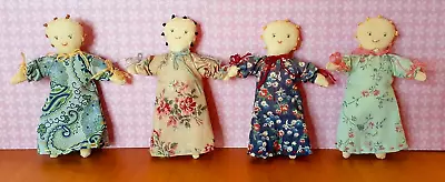 Vintage FOUR 5.5  POCKET DOLLS Handmade Cotton/Muslin Dolls No Small Parts • $9.95