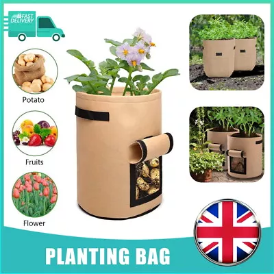 4/8x Plant Grow Bags Potato Fruit Vegetable Garden Planter Growing Bag 10 Gallon • £11.79