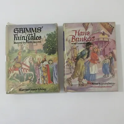 Grimms Fairy Tales Hans Brinker Silver Skates Vintage Illustrated Junior Library • $29.90