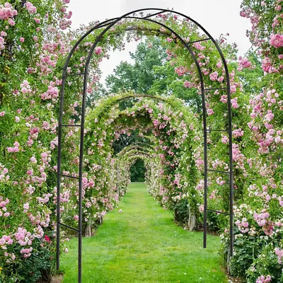 XL Garden Arch Heavy Duty Strong Tubular Archway Climbing Plants Support Outdoor • £18.94