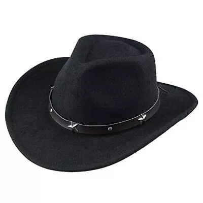 Western Cowboy Cowgirl Hat For Kids Boys Girls Felt Fedora Hats 4-8 Years Black • $25.62