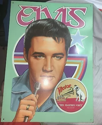 Elvis Presley His Masters Voice RCA Victor Metal Tin Wall Hanging Sign 1995 • $25