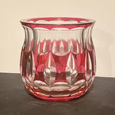 Signed Vintage Van Saint Lambert Art Deco CRYSTAL GLASS Vase Belgium C1930's • $150