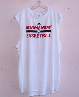 Miami Heat Team Issued Adidas Climalite Sleeveless Warm-up Shirt 2xlt 2xl Tall • $29.99