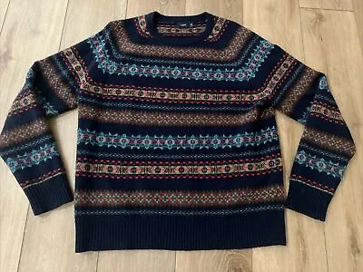 J. Crew Women’s Large Sweater Fair Isle Lambswool Blend 77388 • $29.99