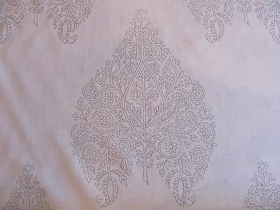 Beautiful Quadrille Fabric  TAJ  In Grey On Cream Linen 6 Yards • $400