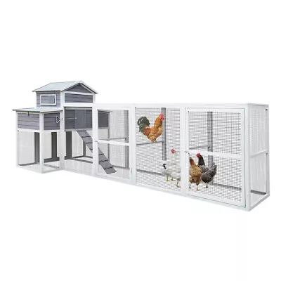 150＂Chicken Coop W/Run Cage Outdoor Hen House Wood W/ 2 Nesting Boxes 5 Perches • $549