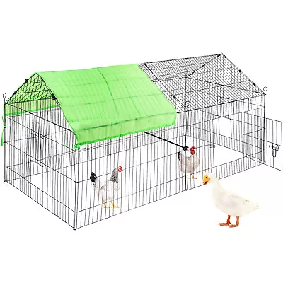 VEVOR Chicken Run Walk-in Coop Hen House Metal Animal Poultry Hutch 71x30x30  • £49.19