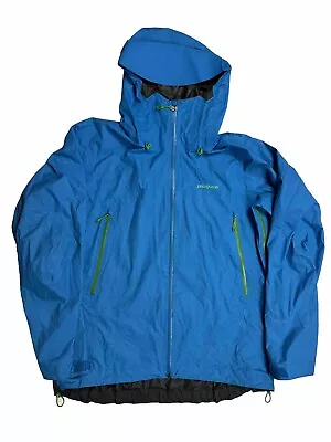 Patagonia Super Cell Waterproof Rain Shell Goretex Hoodie Jacket Blue Men’s XL • $119.95