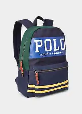Ralph Lauren POLO Canvas Rucksack Backpack Travel One Size Bag NAVY RRP $240 • £75.59