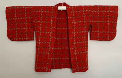 Vintage Japanese Handmade Red Wool Haori Jacket • $29.95
