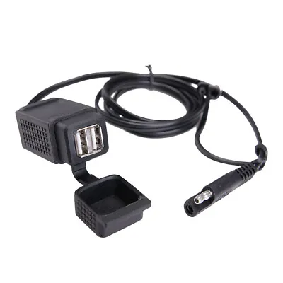 Motorcycle SAE To 2 USB Cable Adapter 3.1A Waterproof Phone USB Charger Socket • $10.79