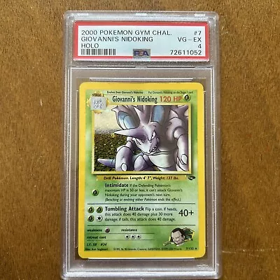 PSA4 Pokémon TCG Giovanni's Nidoking Gym Challenge 7/132 Holo Unlimited Holo • $17.50