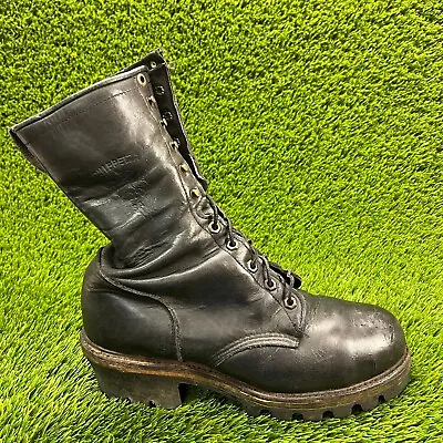 Chippewa Vintage Packer Mens Size 8.5 Black Outdoor Casual Working Leather Boots • $69.99